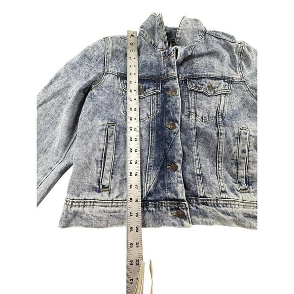 Free People Jacket Womens Size S Indigo Blue Rumors Denim Distressed Cropped New - Picture 6 of 11